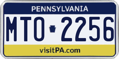 PA license plate MTO2256