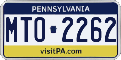 PA license plate MTO2262