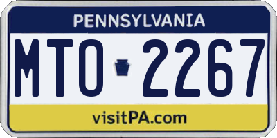 PA license plate MTO2267