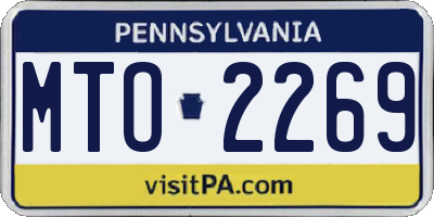 PA license plate MTO2269