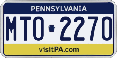 PA license plate MTO2270