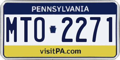 PA license plate MTO2271