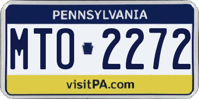 PA license plate MTO2272