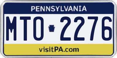 PA license plate MTO2276