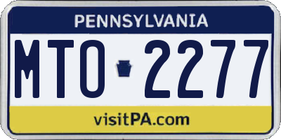 PA license plate MTO2277