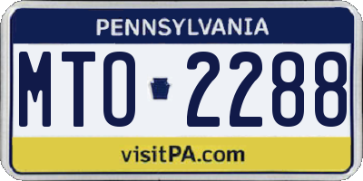 PA license plate MTO2288