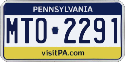 PA license plate MTO2291