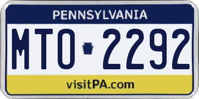 PA license plate MTO2292