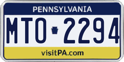 PA license plate MTO2294