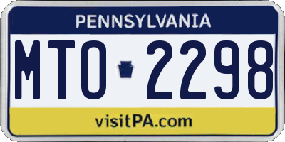 PA license plate MTO2298