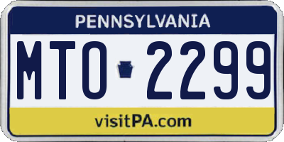PA license plate MTO2299