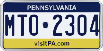 PA license plate MTO2304