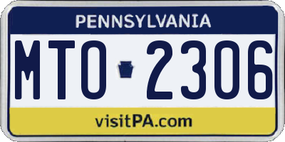 PA license plate MTO2306