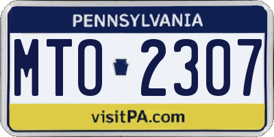 PA license plate MTO2307
