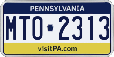 PA license plate MTO2313
