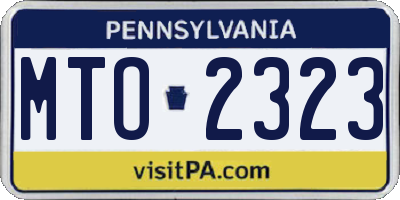 PA license plate MTO2323