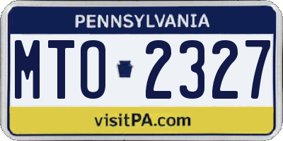 PA license plate MTO2327
