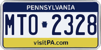 PA license plate MTO2328