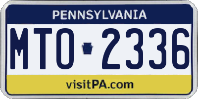 PA license plate MTO2336
