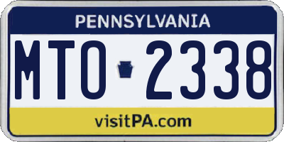 PA license plate MTO2338