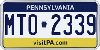 PA license plate MTO2339