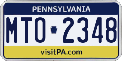 PA license plate MTO2348