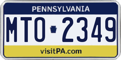 PA license plate MTO2349