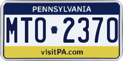 PA license plate MTO2370