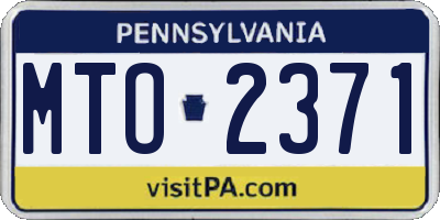 PA license plate MTO2371