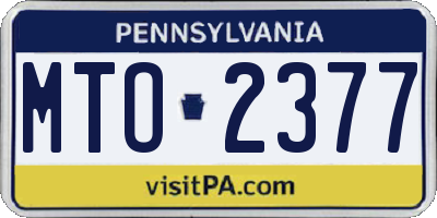 PA license plate MTO2377