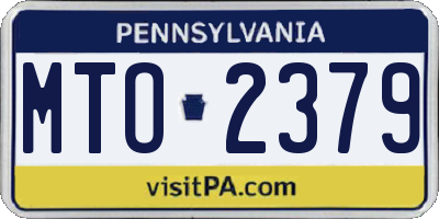 PA license plate MTO2379