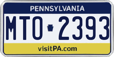 PA license plate MTO2393
