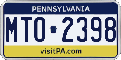 PA license plate MTO2398