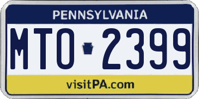 PA license plate MTO2399