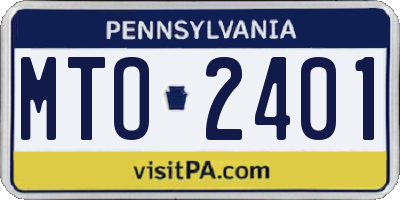PA license plate MTO2401