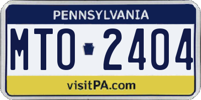 PA license plate MTO2404