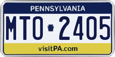 PA license plate MTO2405