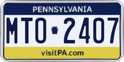 PA license plate MTO2407