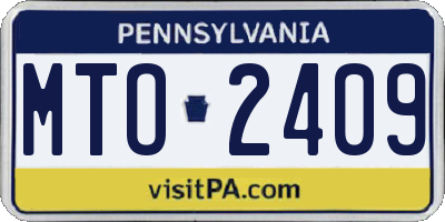 PA license plate MTO2409