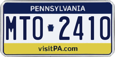 PA license plate MTO2410