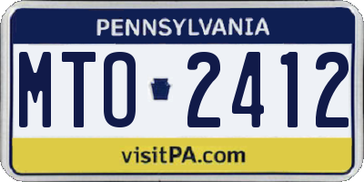 PA license plate MTO2412