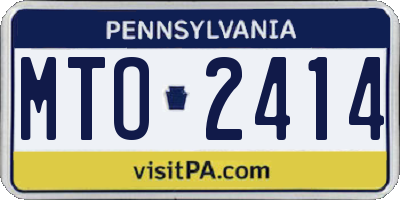 PA license plate MTO2414