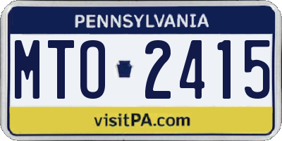 PA license plate MTO2415