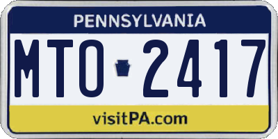 PA license plate MTO2417