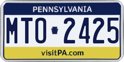 PA license plate MTO2425