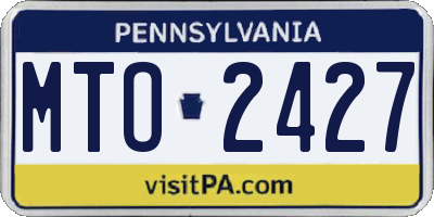 PA license plate MTO2427