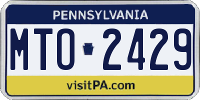 PA license plate MTO2429