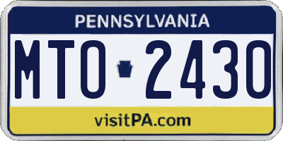 PA license plate MTO2430