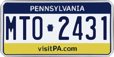 PA license plate MTO2431