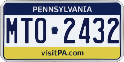 PA license plate MTO2432